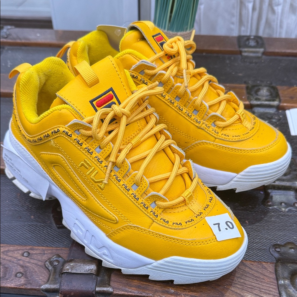 Fila Vibrant Yellow Athletic Shoes - Picture 1 of 12